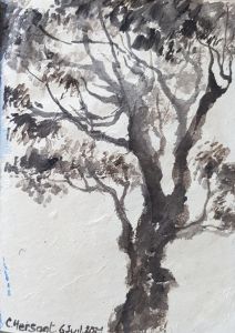 ARBRE. Aquarelle sur papier népalais. 12 x 16 cm. 6 juillet 2021. ARBRE. Aquarelle sur papier népalais. 12 x 16 cm. 6 juillet 2021.