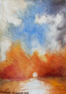 COUCHER DE SOLEIL. Aquarelle sur papier népalais. 12 x 16 cm. Janvier 2020. COUCHER DE SOLEIL. Aquarelle sur papier népalais. 12 x 16 cm. Janvier 2020.