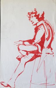 CROQUIS D'APRÈS MODÈLE.  Feutre sur papier. 1970.