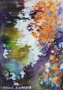 REFLET IRLANDE. Aquarelle sur papier chiffon indien.  21 x 15 cm.  Juillet 2018.