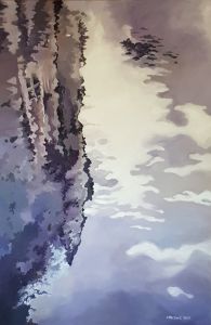 REFLET N°22. Huile sur toile. 146 x 96 cm. 2017.