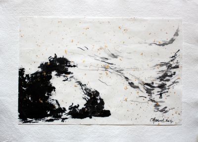LA TERRE ET LE CIEL N°1. Encre sur papier chinois. 2014.