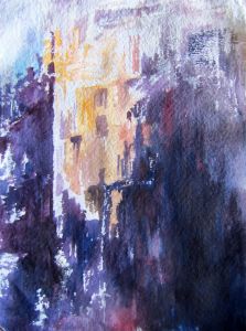 LA VILLE N°6. Aquarelle sur papier indien. 21 x 15 cm. 2012. Collection particulière. LA VILLE N°6. Aquarelle sur papier indien. 21 x 15 cm. 2012. Collection particulière.